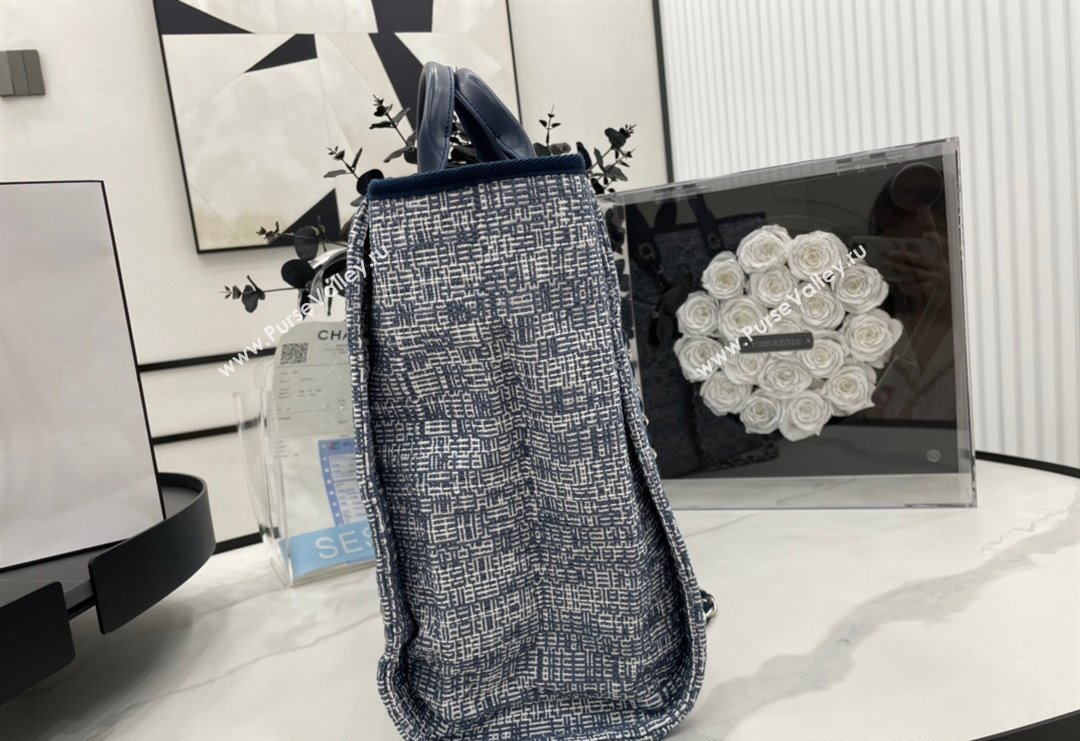 Chanel Deauville Mixed Fibers Large Shopping Bag New Blue 2023 A66941 (yezi-231127066)