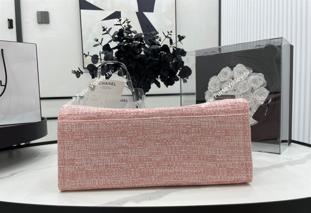 Chanel Deauville Mixed Fibers Large Shopping Bag Pink/White 2023 A66941 (yezi-231127068)