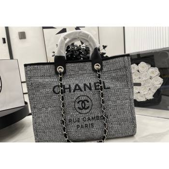 Chanel Deauville Mixed Fibers Large Shopping Bag Black/White 2023 A66941 (yezi-231127070)