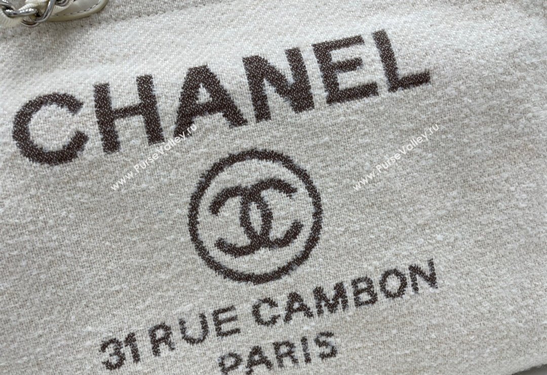 Chanel Deauville Wool Large Shopping Bag White 2023 A66941 (yezi-231127071)