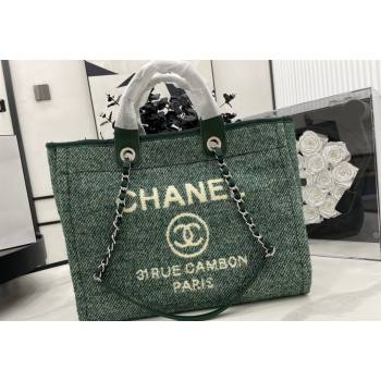 Chanel Deauville Wool Large Shopping Bag Green 2023 A66941 (yezi-231127072)