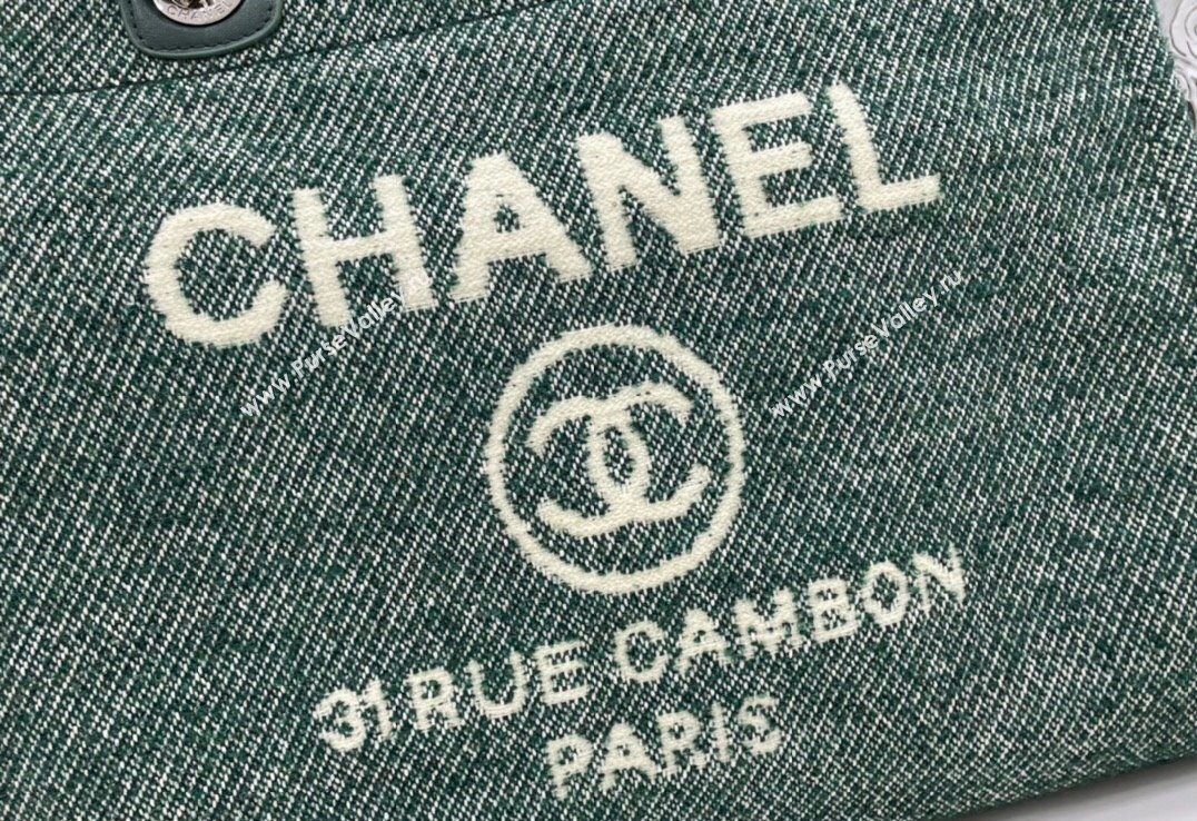 Chanel Deauville Wool Large Shopping Bag Green 2023 A66941 (yezi-231127072)