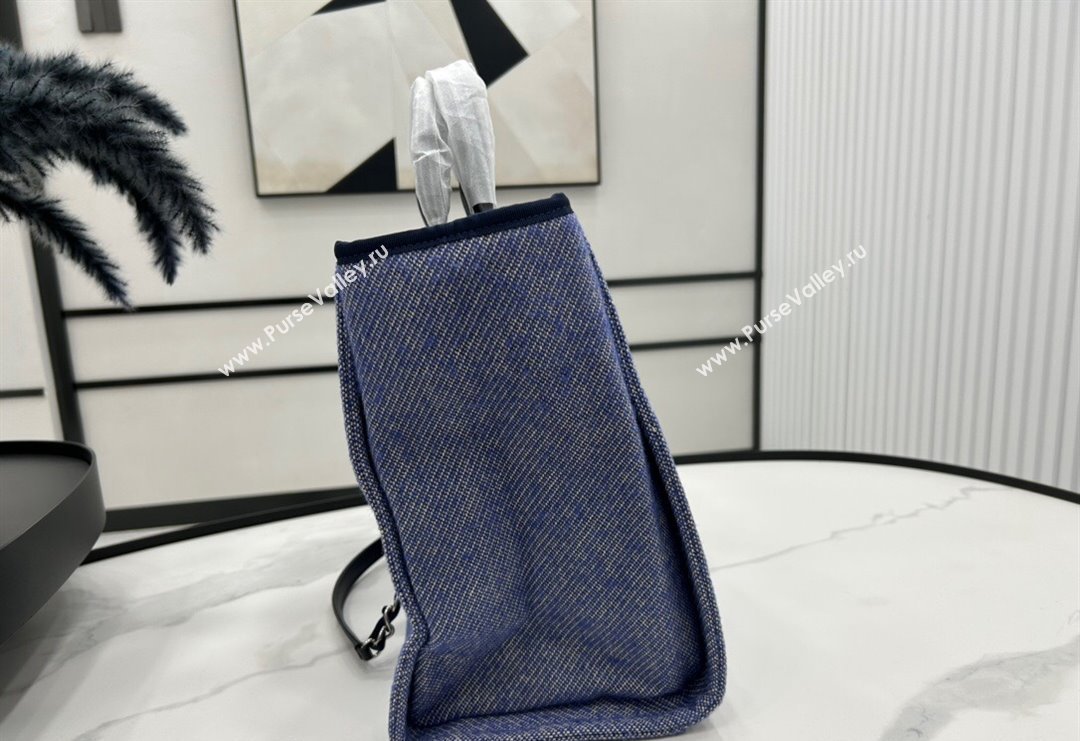 Chanel Deauville Wool Large Shopping Bag Blue 2023 A66941 (yezi-231127074)