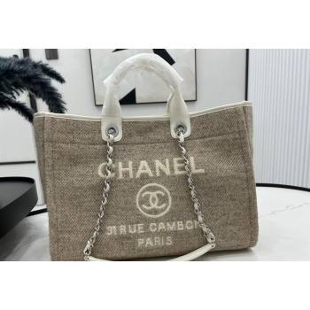 Chanel Deauville Wool Large Shopping Bag Grey 2023 A66941 (yezi-231127075)