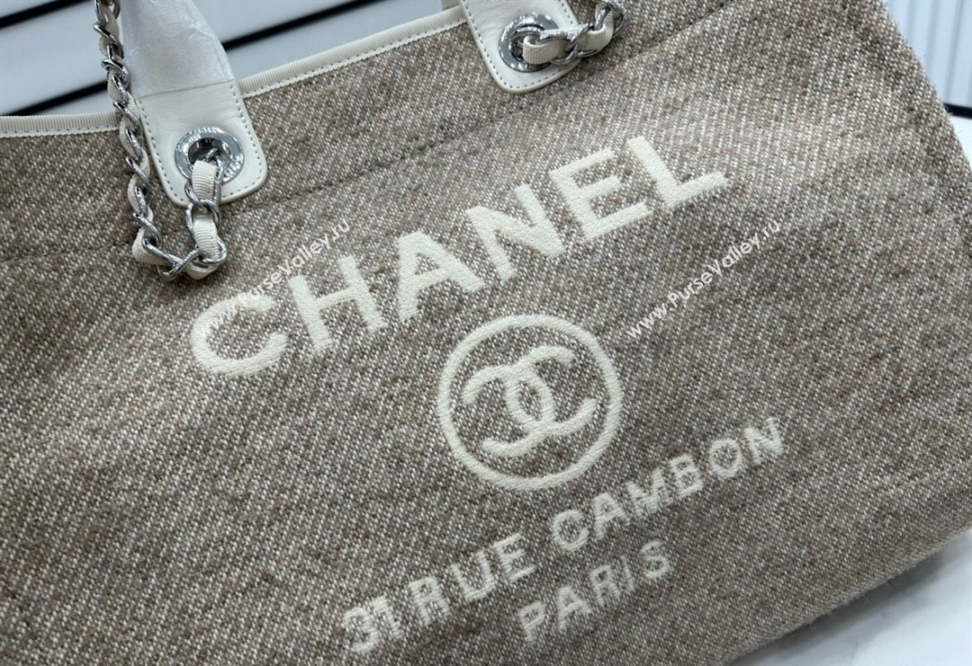 Chanel Deauville Wool Large Shopping Bag Grey 2023 A66941 (yezi-231127075)