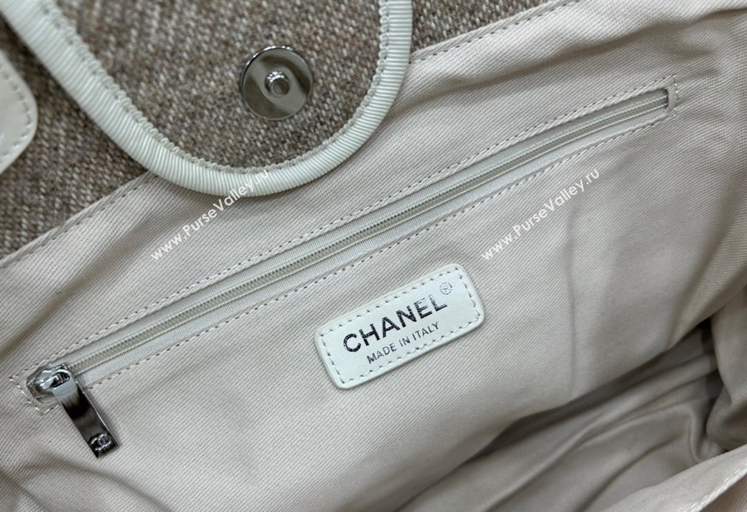 Chanel Deauville Wool Large Shopping Bag Grey 2023 A66941 (yezi-231127075)