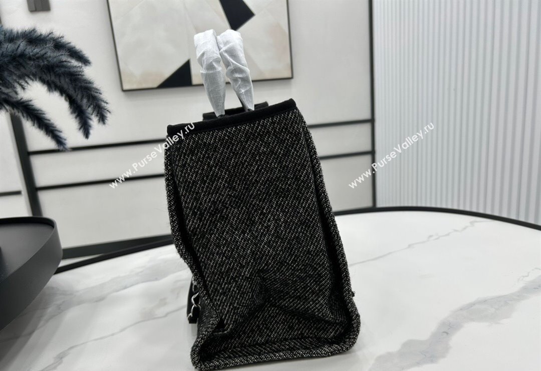 Chanel Deauville Wool Large Shopping Bag Black 2023 A66941 (yezi-231127077)