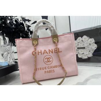 Chanel Deauville Striped Large Shopping Bag Pink 2023 A66941 (yezi-231127076)