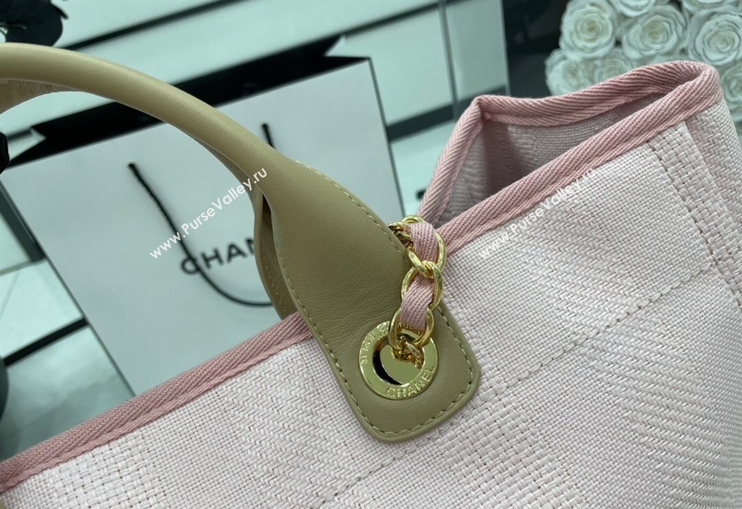 Chanel Deauville Striped Large Shopping Bag Pink 2023 A66941 (yezi-231127076)