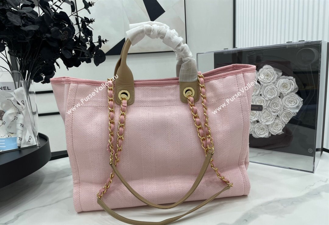 Chanel Deauville Striped Large Shopping Bag Pink 2023 A66941 (yezi-231127076)