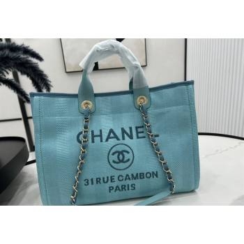 Chanel Deauville Striped Large Shopping Bag Light Blue 2023 A66941 (yezi-231127079)