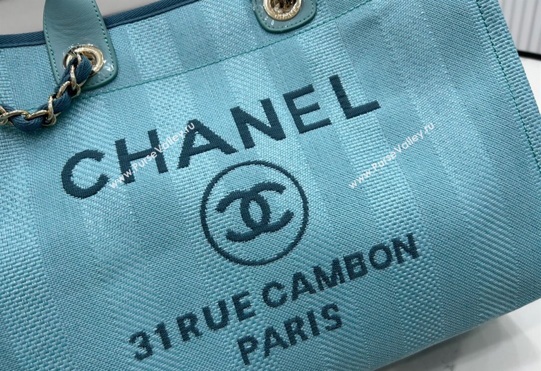 Chanel Deauville Striped Large Shopping Bag Light Blue 2023 A66941 (yezi-231127079)