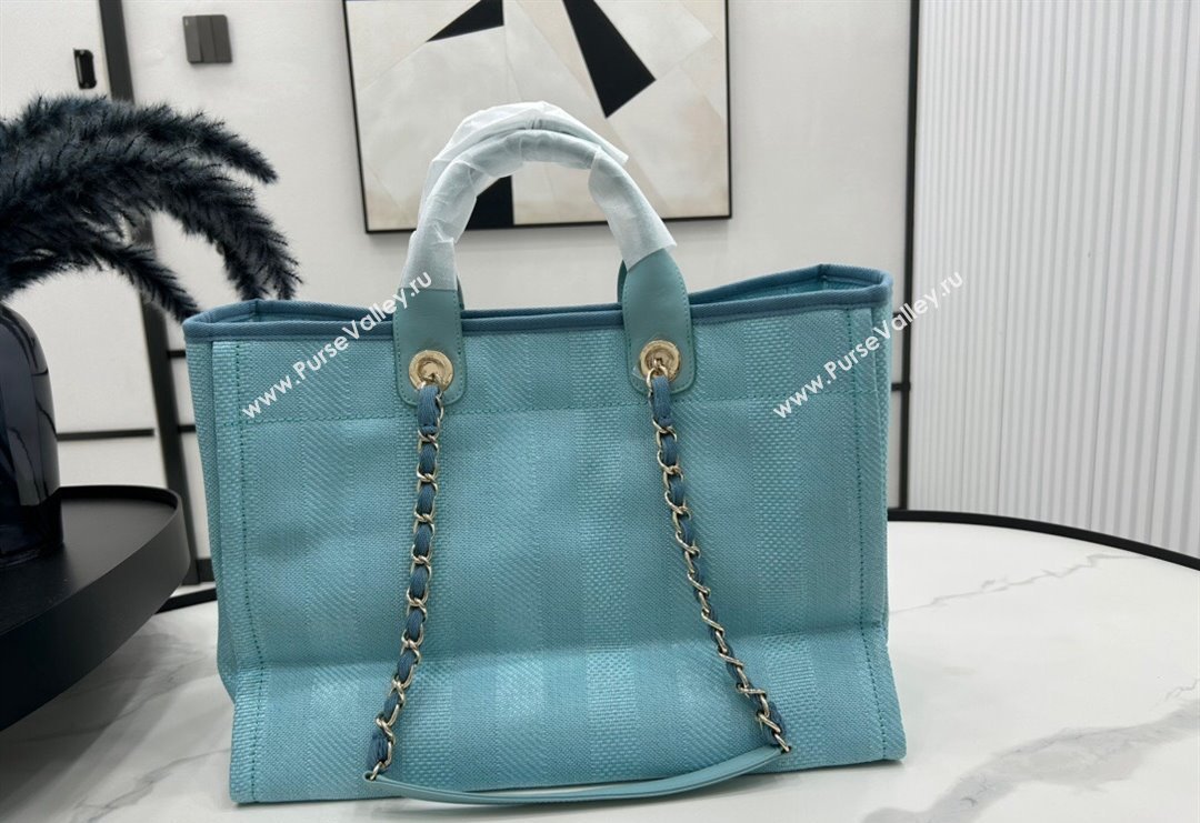 Chanel Deauville Striped Large Shopping Bag Light Blue 2023 A66941 (yezi-231127079)