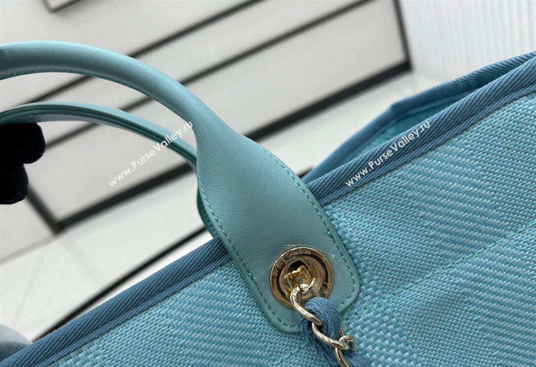 Chanel Deauville Striped Large Shopping Bag Light Blue 2023 A66941 (yezi-231127079)