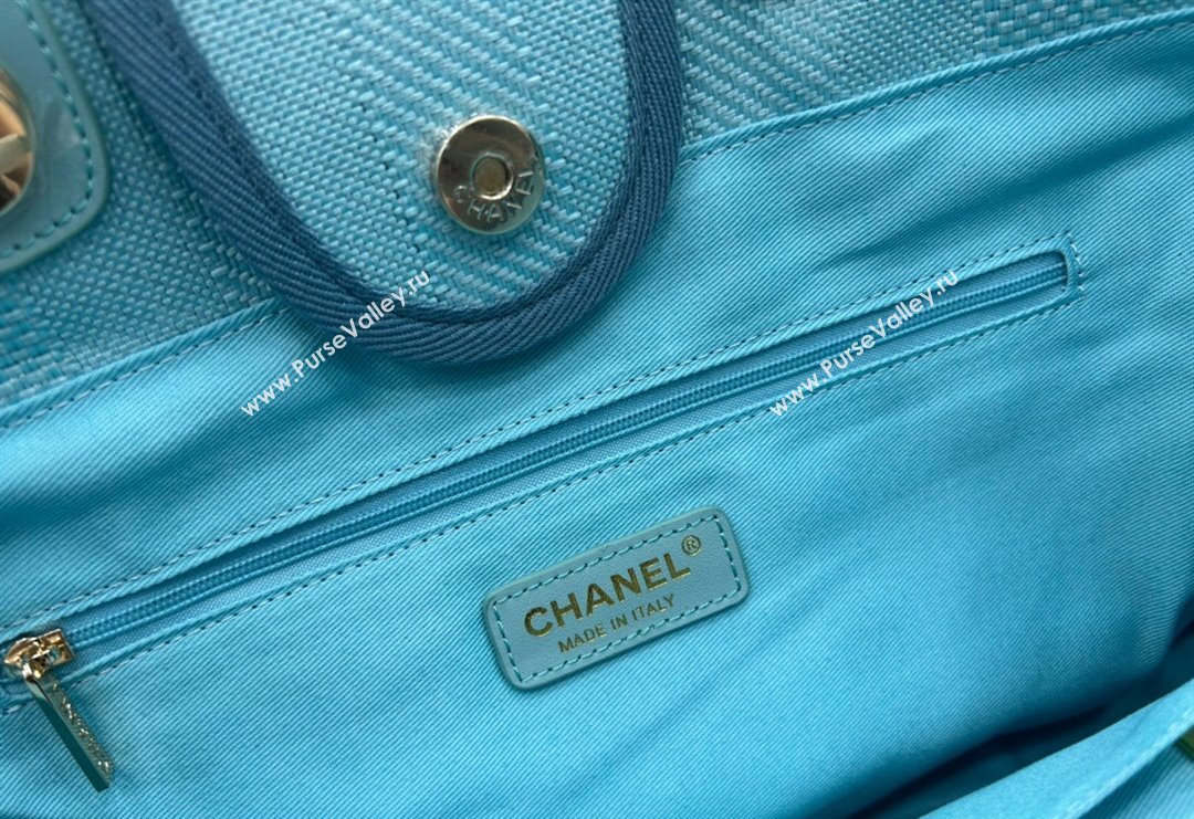 Chanel Deauville Striped Large Shopping Bag Light Blue 2023 A66941 (yezi-231127079)