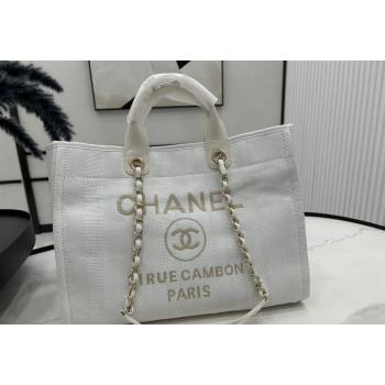 Chanel Deauville Striped Large Shopping Bag White 2023 A66941 (yezi-231127080)