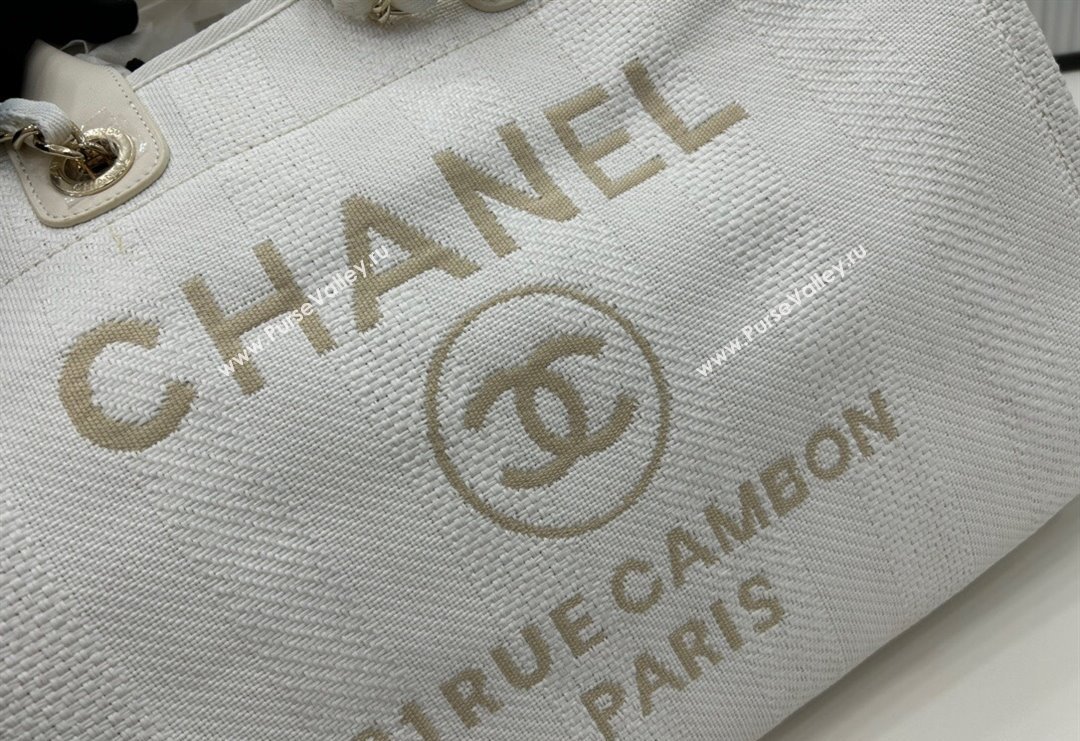 Chanel Deauville Striped Large Shopping Bag White 2023 A66941 (yezi-231127080)