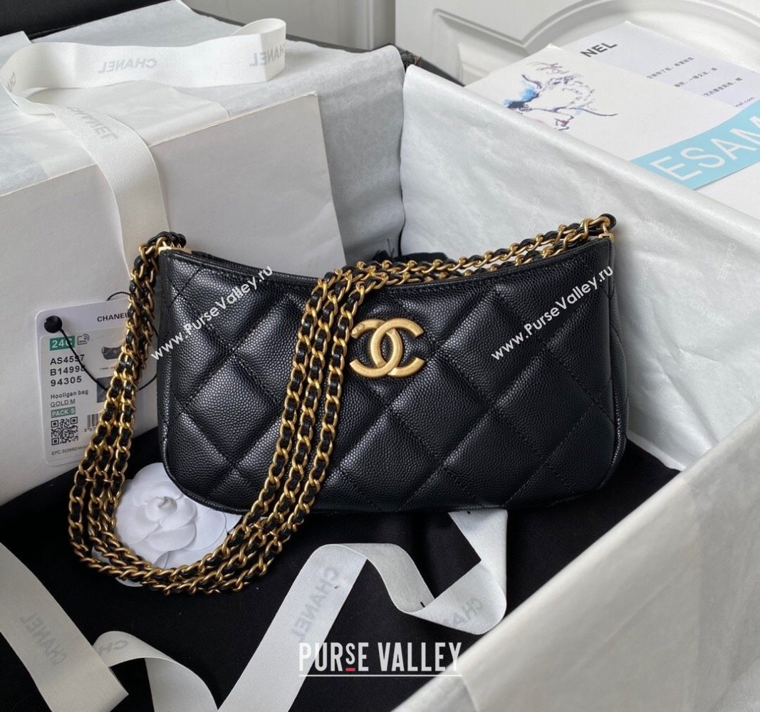 Chanel Grained Calfskin Small Hobo Bag AS4597 Black 2023 (yezi-231127051)