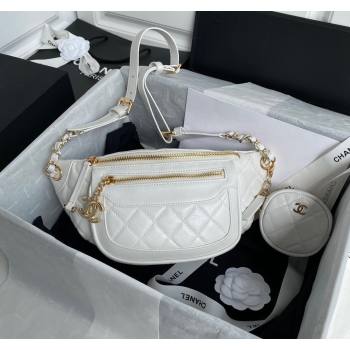 Chanel Calfskin Belt Bag AS1077 White 2023 (yezi-231127034)