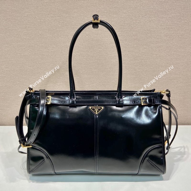 Prada Large leather handbag Black 1BA433 2023 (YZ-231129069)