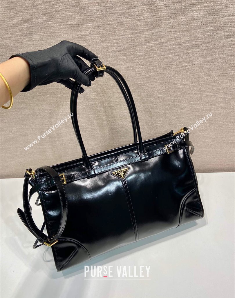 Prada Large leather handbag Black 1BA433 2023 (YZ-231129069)