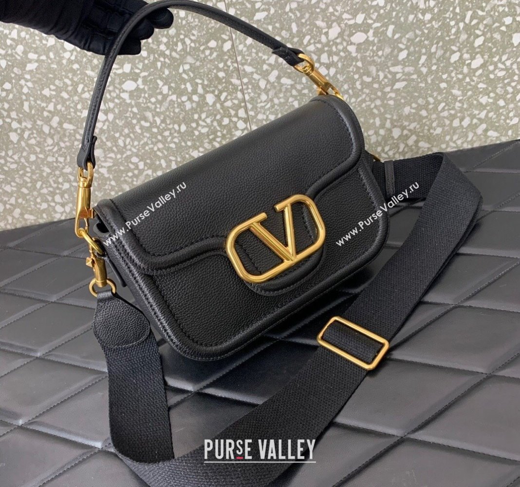 Valentino Alltime Shoulder bag in Grainy Calfskin Black 2023 VLTN0322 (LN-231129074)