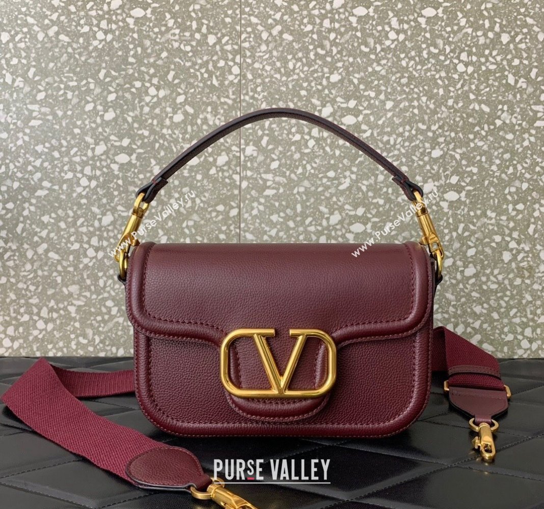 Valentino Alltime Shoulder bag in Grainy Calfskin Dark Purple 2023 VLTN0322 (LN-231129075)