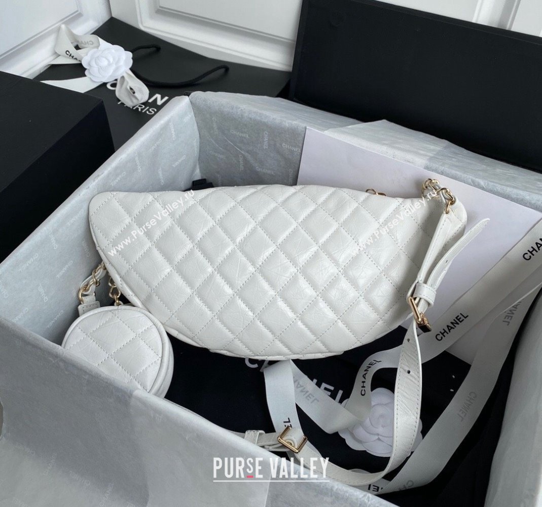 Chanel Calfskin Belt Bag AS1077 White 2023 (yezi-231127034)