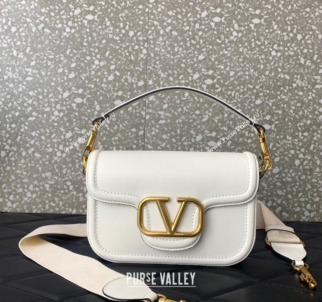 Valentino Alltime Shoulder bag in Grainy Calfskin White 2023 VLTN0322 (LN-231129078)