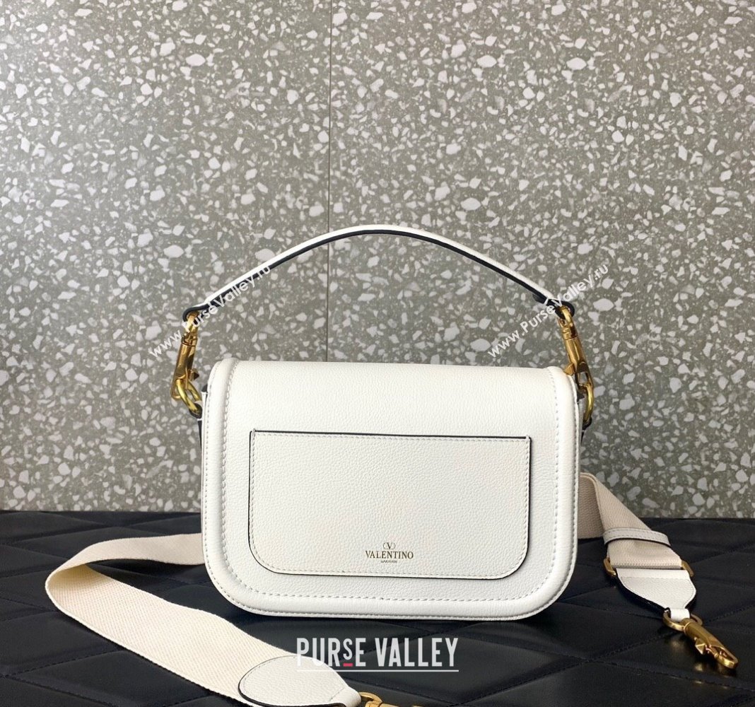 Valentino Alltime Shoulder bag in Grainy Calfskin White 2023 VLTN0322 (LN-231129078)