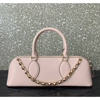 Valentino Rockstud East-West Calfskin Handbag Light Pink 2023 VLTN0273 (LN-231129080)