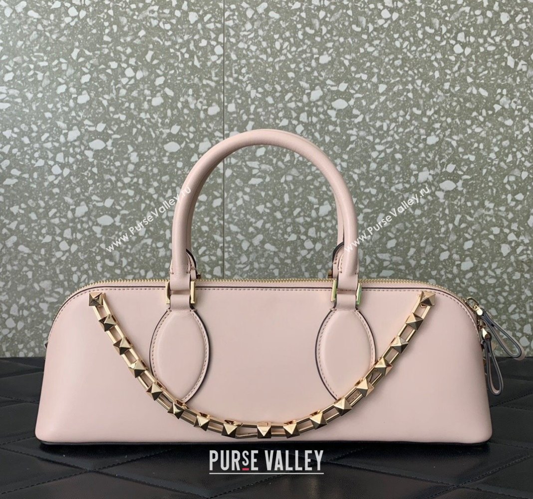 Valentino Rockstud East-West Calfskin Handbag Light Pink 2023 VLTN0273 (LN-231129080)