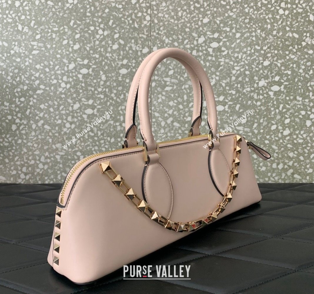 Valentino Rockstud East-West Calfskin Handbag Light Pink 2023 VLTN0273 (LN-231129080)