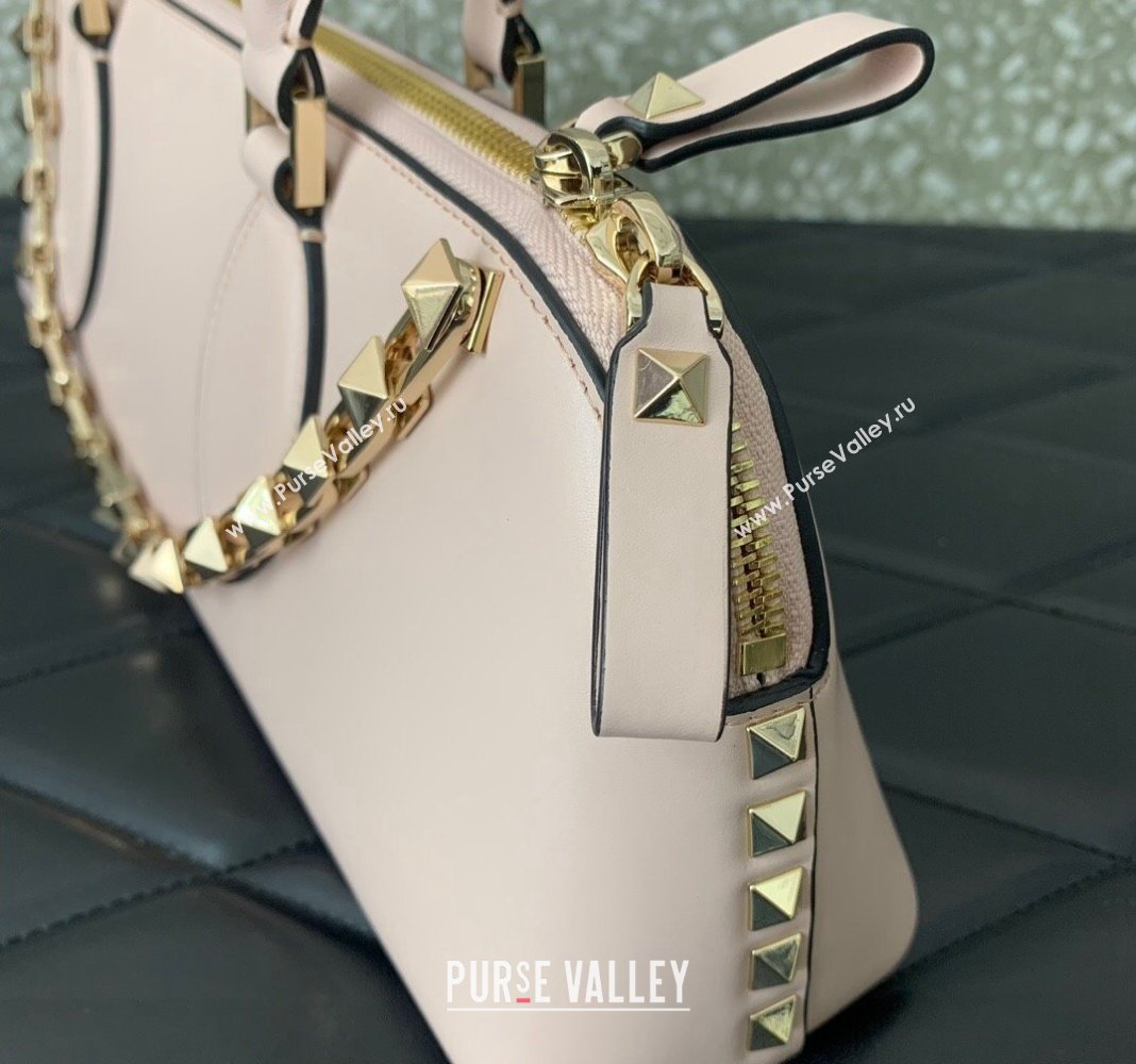 Valentino Rockstud East-West Calfskin Handbag Light Pink 2023 VLTN0273 (LN-231129080)