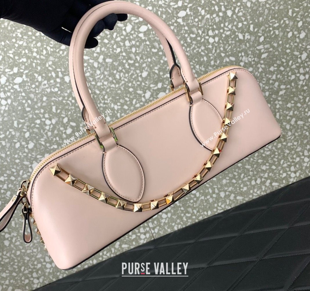 Valentino Rockstud East-West Calfskin Handbag Light Pink 2023 VLTN0273 (LN-231129080)