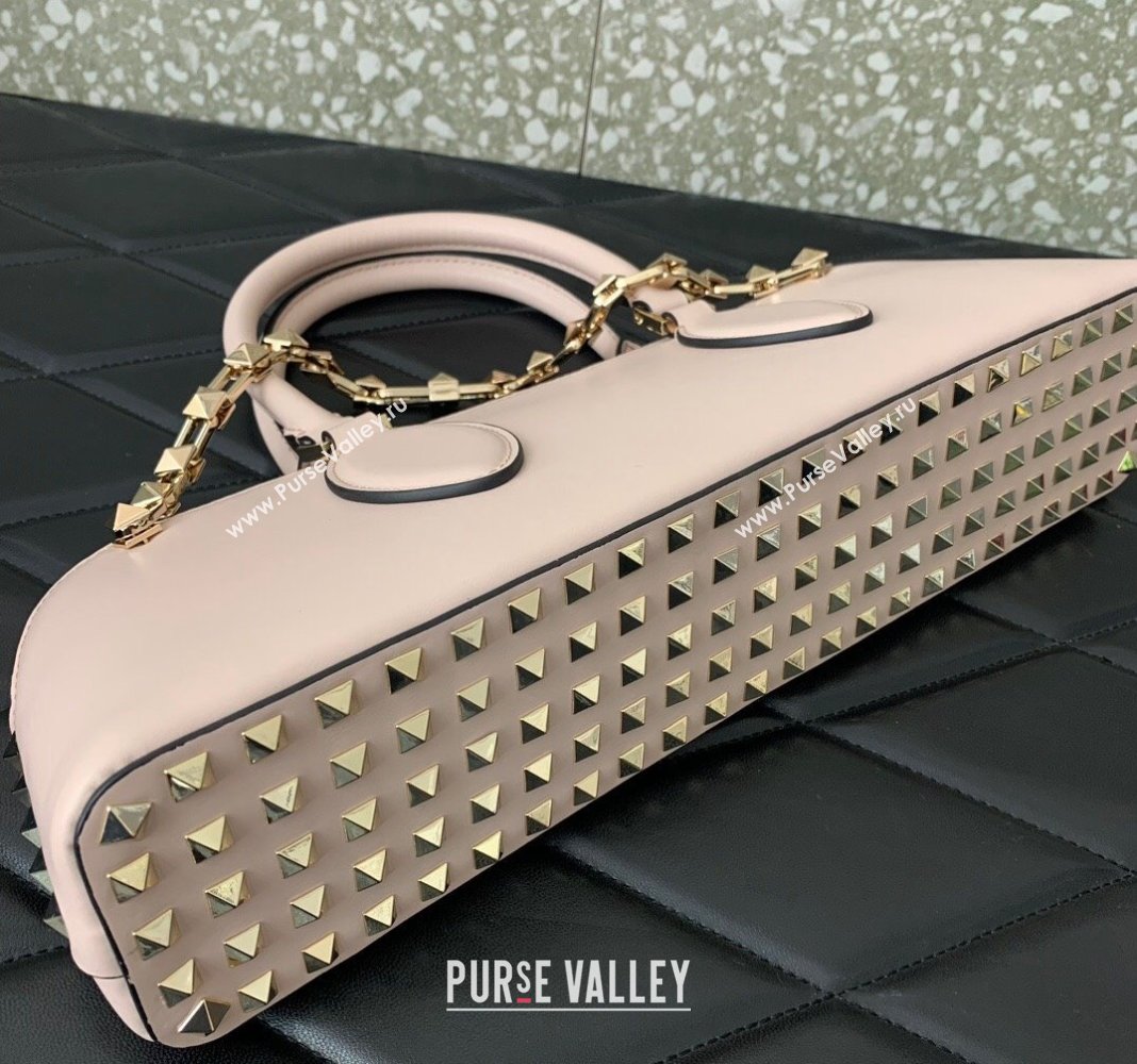 Valentino Rockstud East-West Calfskin Handbag Light Pink 2023 VLTN0273 (LN-231129080)