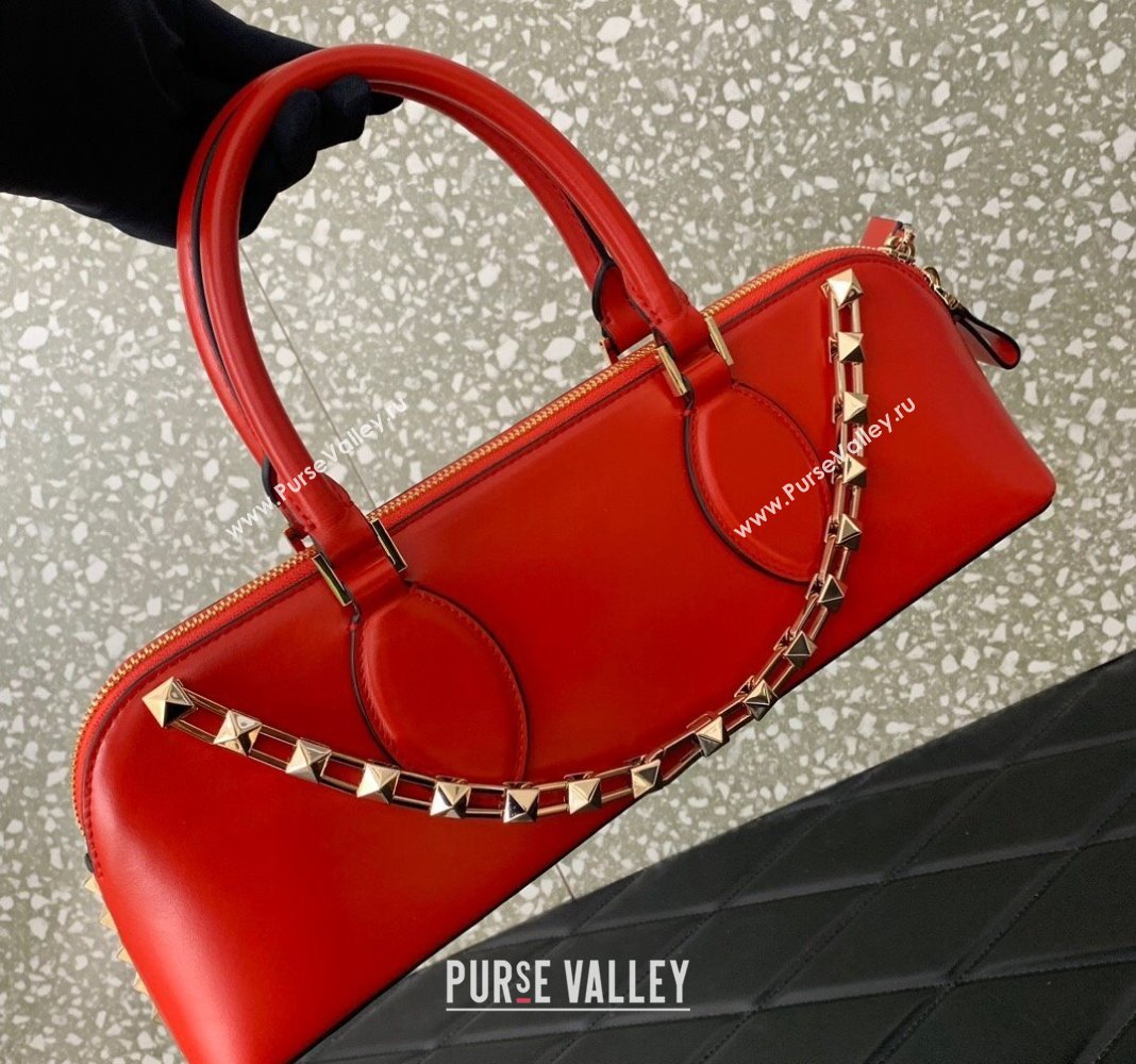 Valentino Rockstud East-West Calfskin Handbag Red 2023 VLTN0273 (LN-231129081)