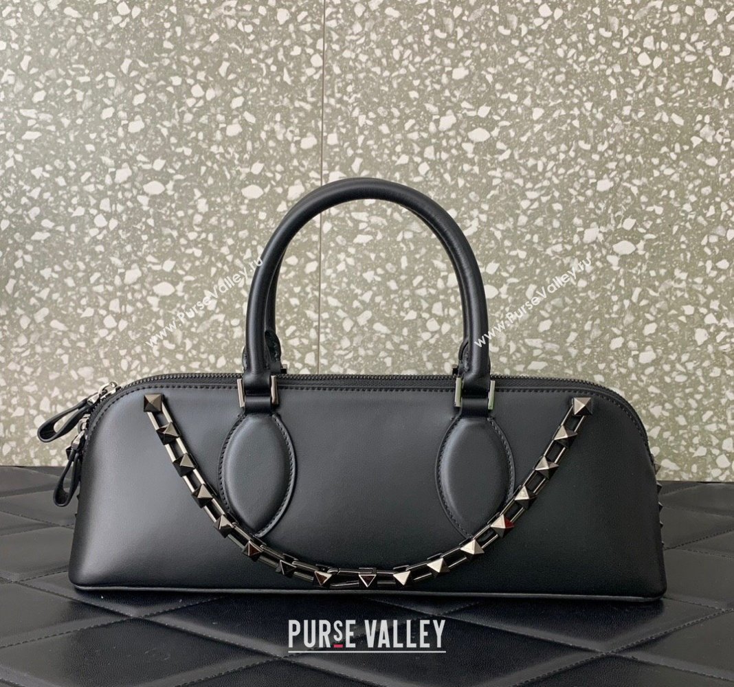 Valentino Rockstud East-West Calfskin Handbag Black 2023 VLTN0273 (LN-231129082)