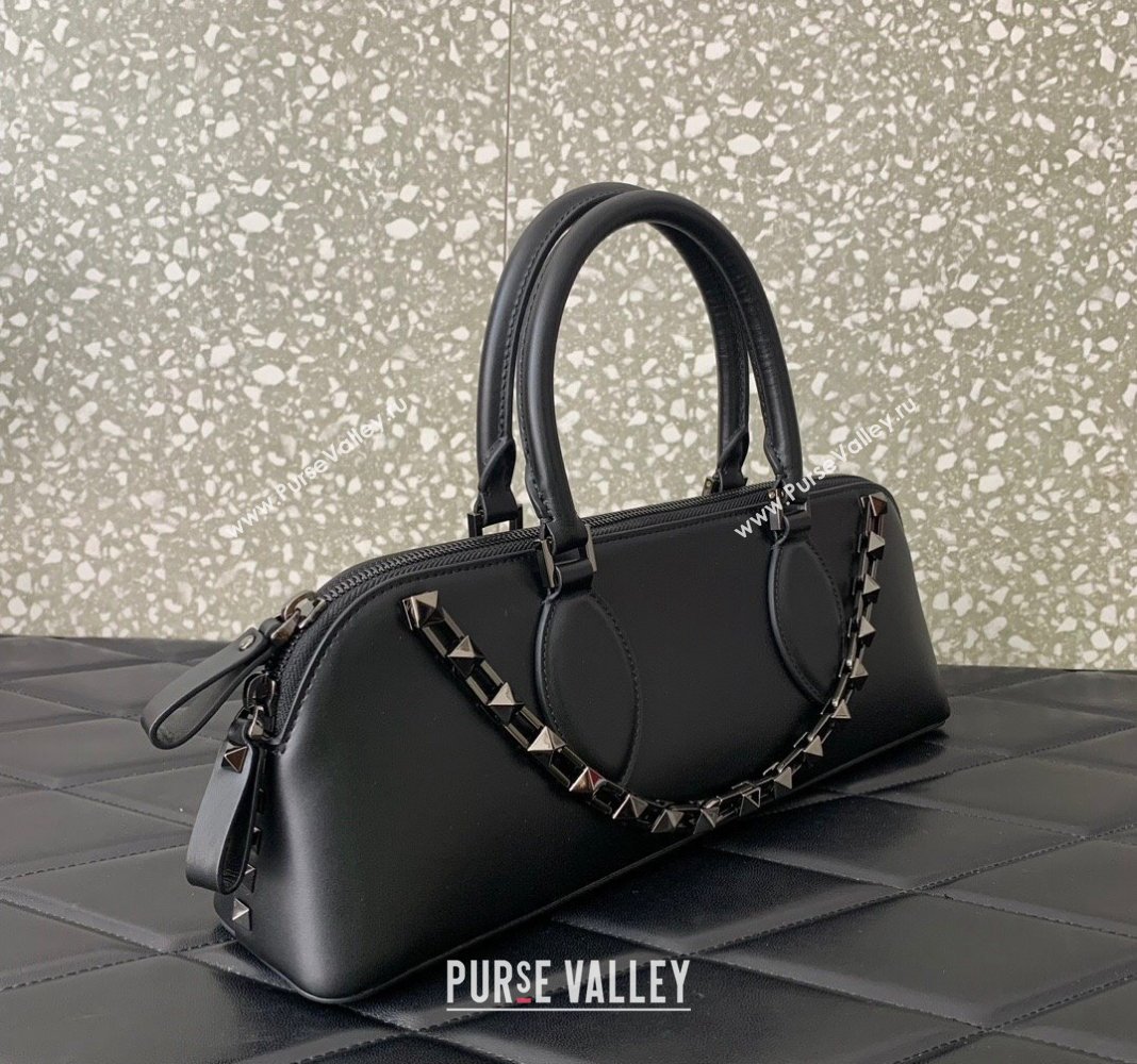 Valentino Rockstud East-West Calfskin Handbag Black 2023 VLTN0273 (LN-231129082)