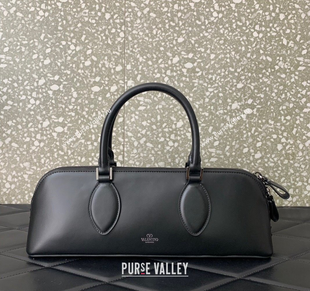 Valentino Rockstud East-West Calfskin Handbag Black 2023 VLTN0273 (LN-231129082)