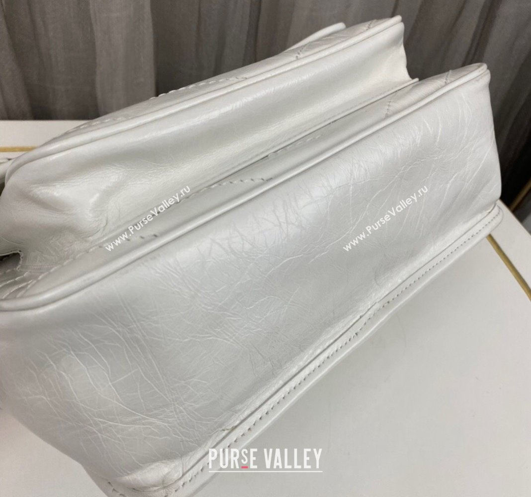 Saint Laurent Niki Medium Chain bag in Crinkled Lambskin 633158 Pure White 2023 (nana-231129030)