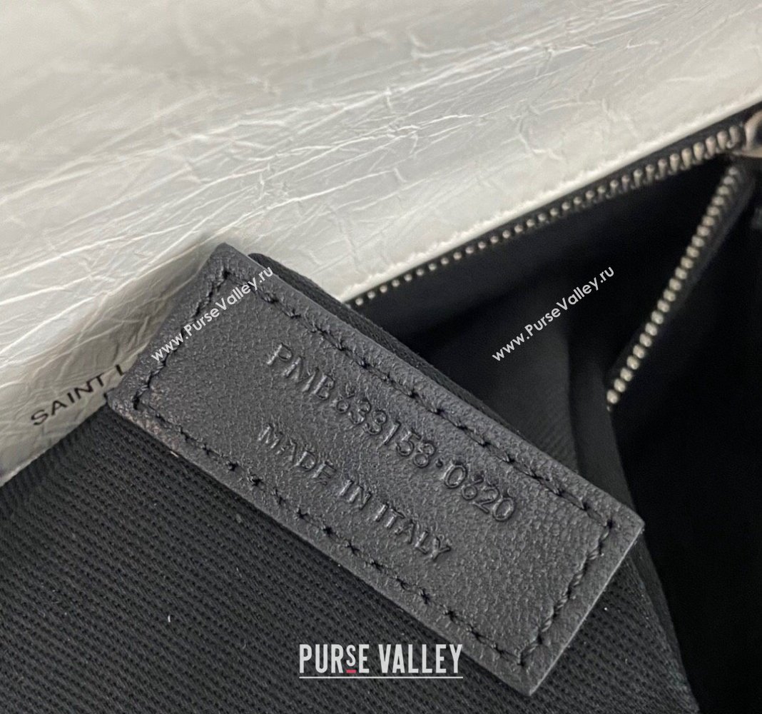 Saint Laurent Niki Medium Chain bag in Crinkled Lambskin 633158 Pure White 2023 (nana-231129030)