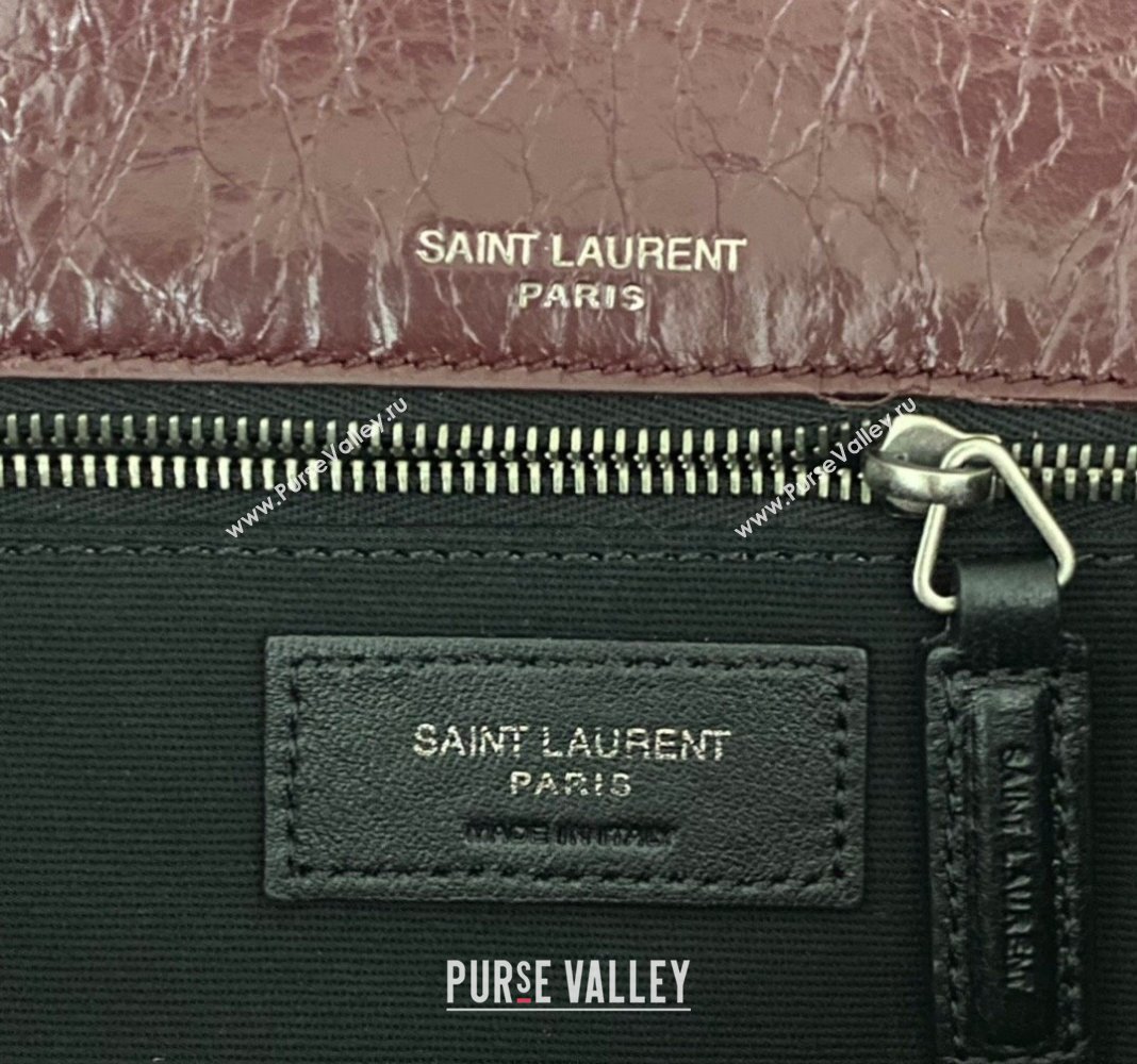 Saint Laurent Niki Medium Chain bag in Crinkled Lambskin 633158 Burgundy 2023 (nana-231129031)