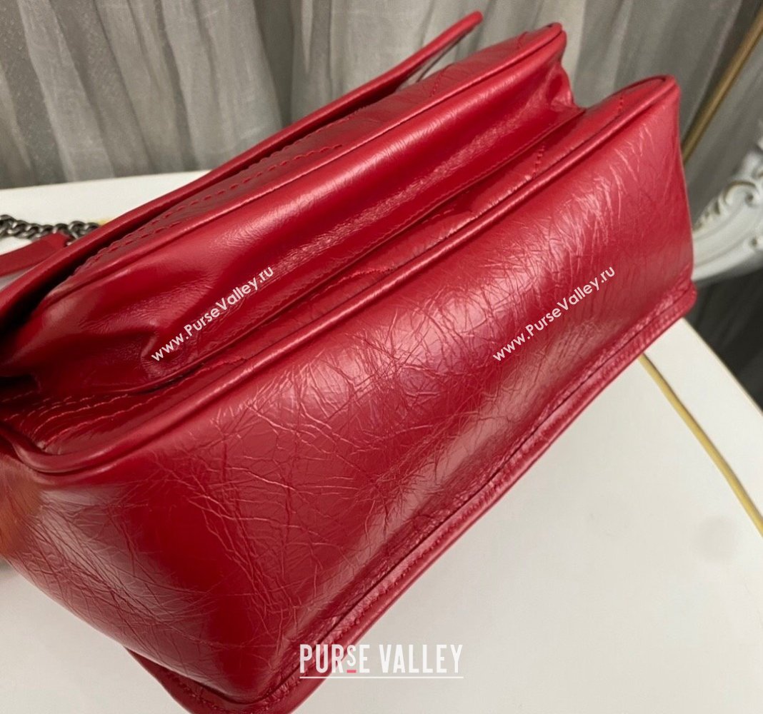 Saint Laurent Niki Medium Chain bag in Crinkled Lambskin 633158 Red 2023 (nana-231129032)