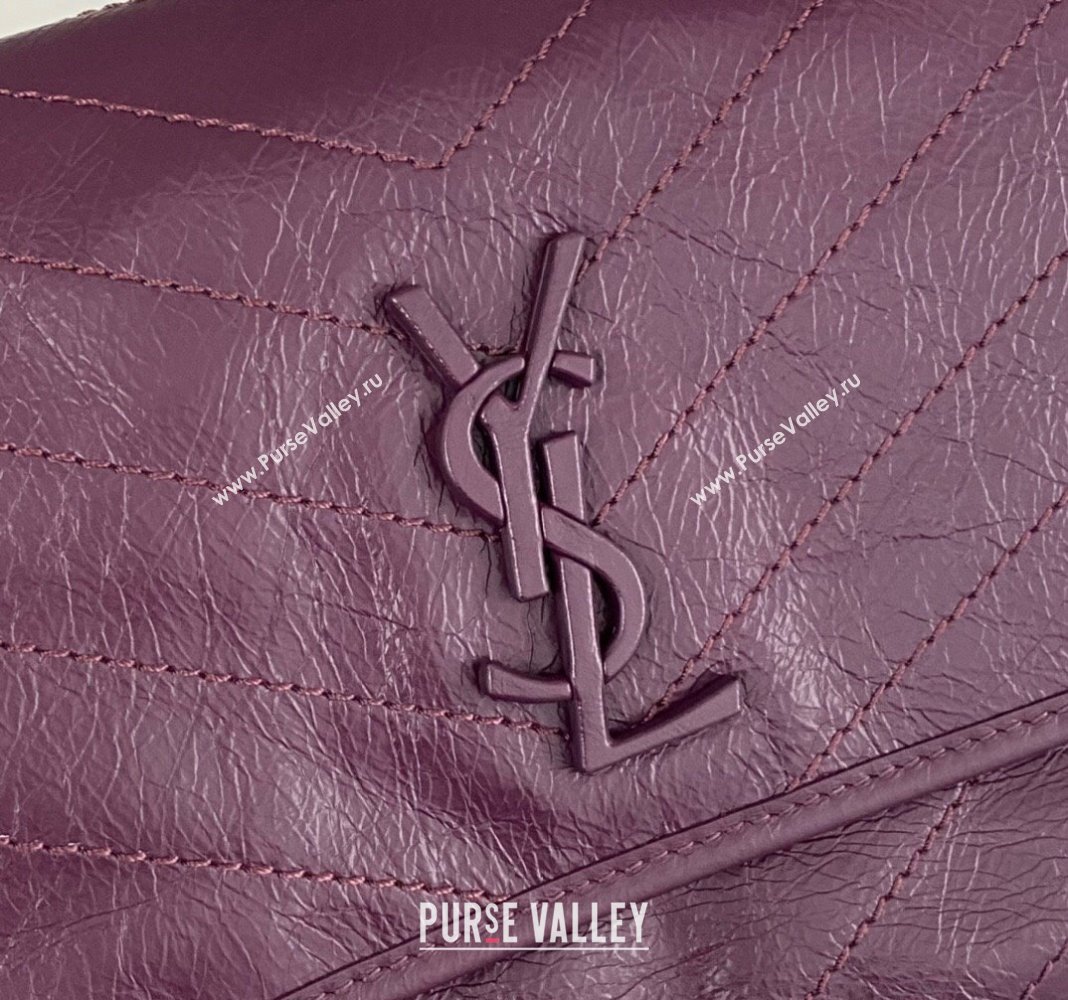 Saint Laurent Niki Medium Chain bag in Crinkled Lambskin 633158 Purple 2023 (nana-231129033)