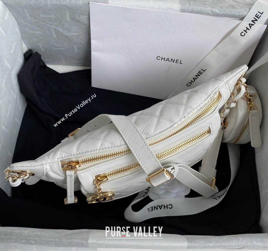 Chanel Calfskin Belt Bag AS1077 White 2023 (yezi-231127034)