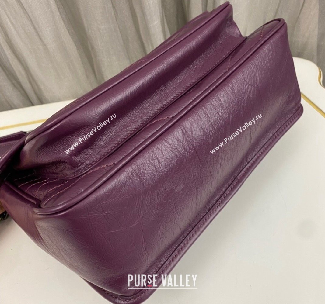 Saint Laurent Niki Medium Chain bag in Crinkled Lambskin 633158 Purple 2023 (nana-231129033)