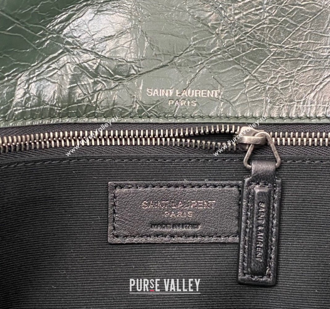 Saint Laurent Niki Medium Chain bag in Crinkled Lambskin 633158 Emerald Green 2023 (nana-231129034)