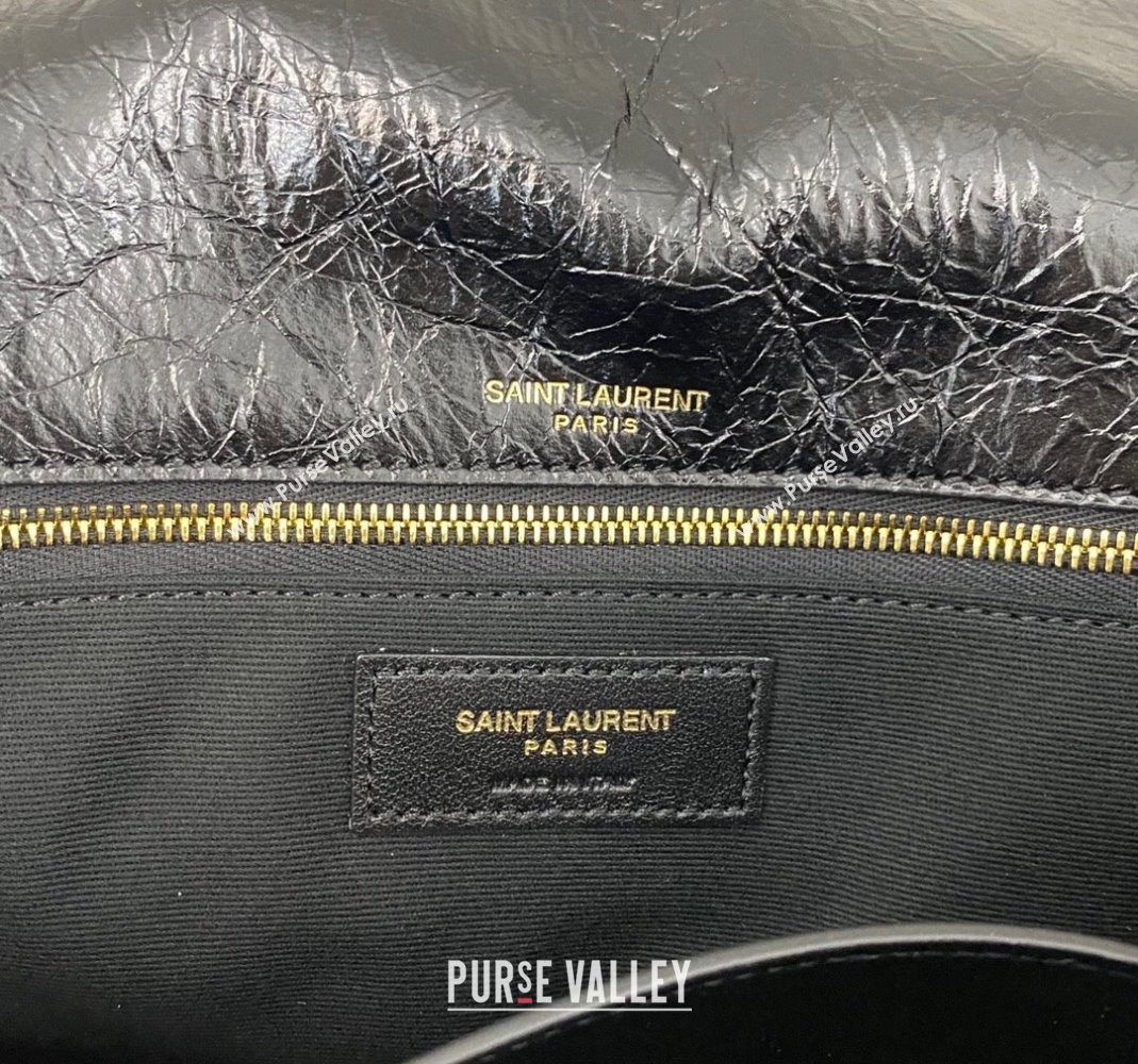 Saint Laurent Niki Medium Chain bag in Crinkled Lambskin 633158 Black/Gold 2023 (nana-231129039)