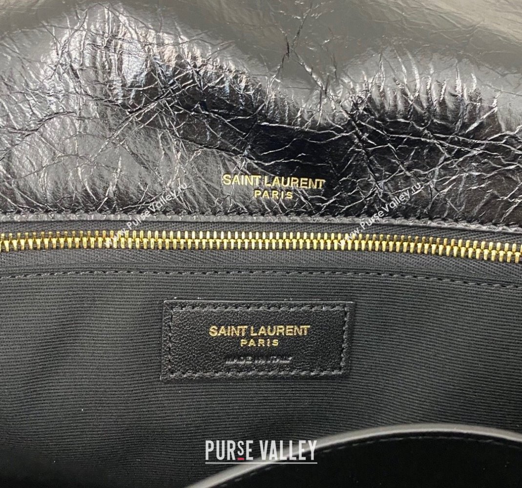 Saint Laurent Niki Medium Chain bag in Crinkled Lambskin 633158 Black/Gold 2023 (nana-231129039)